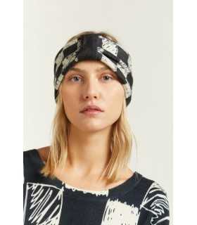  Headband with double use Squares print