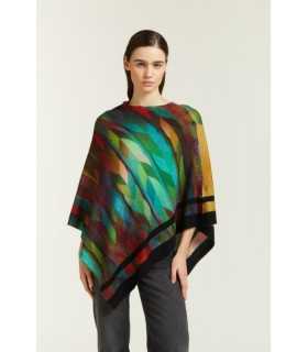  Poncho con stampa Optical double use