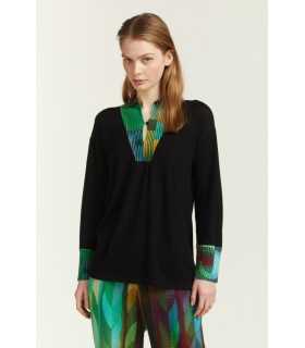  Maglia Oversize con Inserti stampa Optical