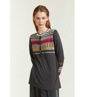  Maglia oversize con righe fantasia