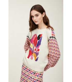  Maglia girocollo oversize con stampa Pop