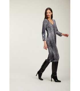  Dress with sequins application and Cocco black print