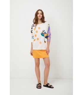  Maglia manica 3/4 oversize con stampa double use