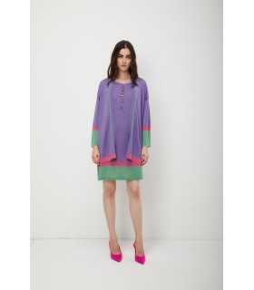  Cardigan di maglia oversize in lurex multicolor