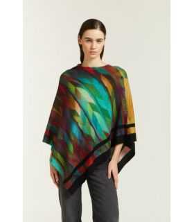 Poncho con stampa Optical double use