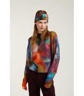 Oversize Turtleneck jumper with Shaded print double use