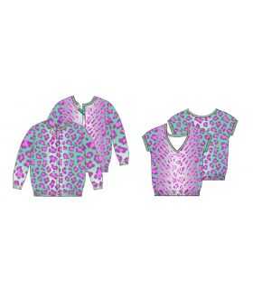 Jacket with 3/4 sleeves and Animalier print double use