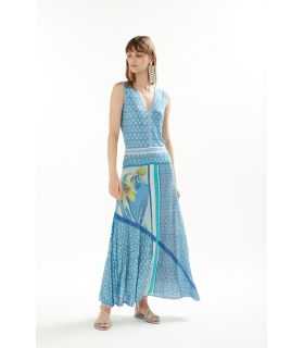 Long dress with Iris print double use