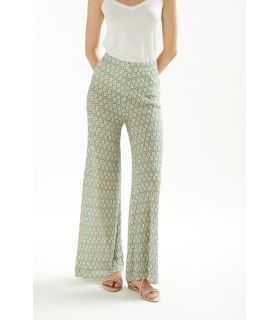 Pleated pants with Micro print