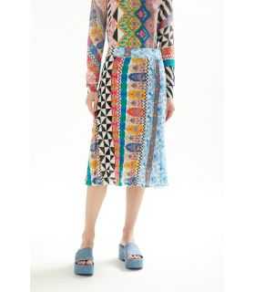 Pointelle skirt with Patchwork print