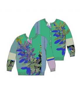 Jacket with 3/4 sleeves and Plants e Pois print double use