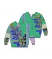 Jacket with 3/4 sleeves and Plants e Pois print double use