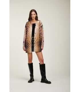 Giaccone oversize con stampa Animalier