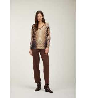 Maglia scollo v oversize con stampa Animalier