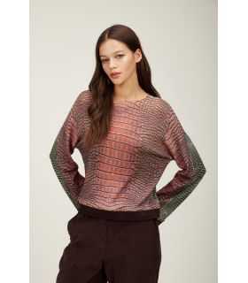 Sweater with corduroy and Cocco bicolor print double use