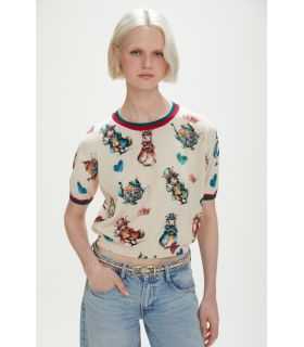  Short-sleeve top with Fantasy print