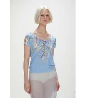  Short-sleeve top with floral print